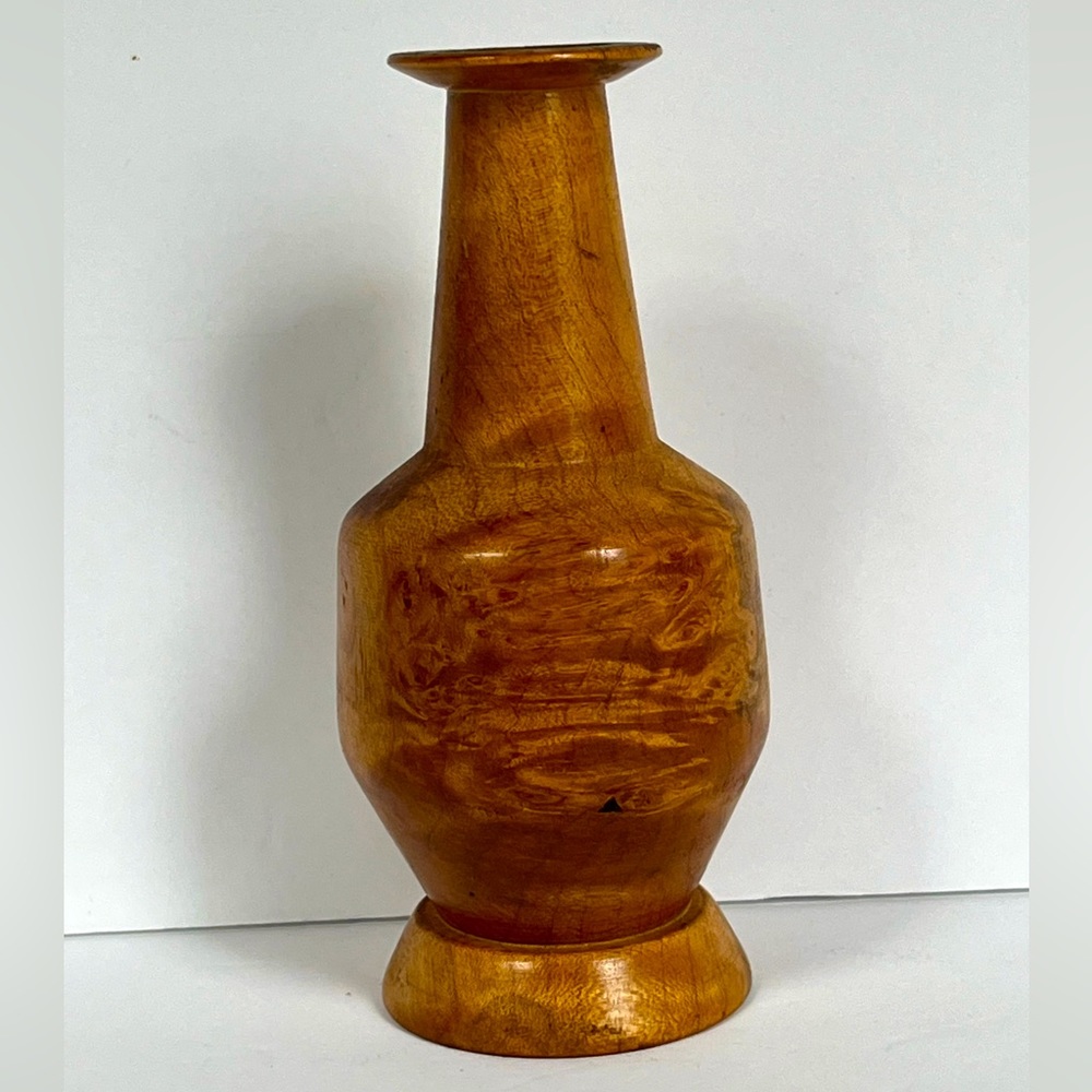 Turned Wood Vase Handcrafted Burl Rustic Bud Artisan